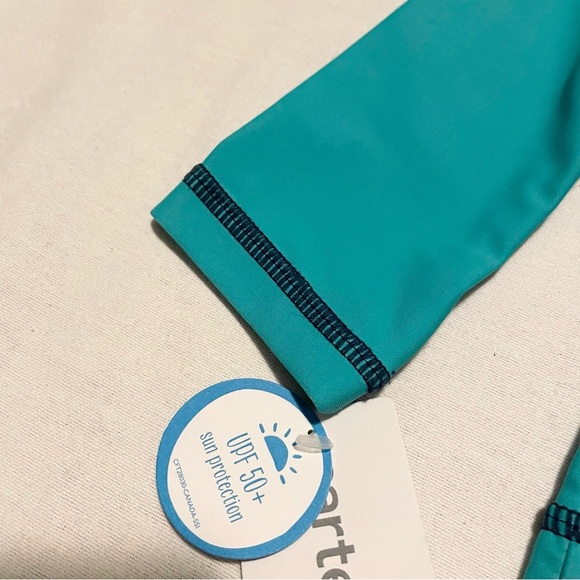 Carters Baby 24 Month Teal Rash Guard Swim Shirt UV Protection - Picture 14 of 16